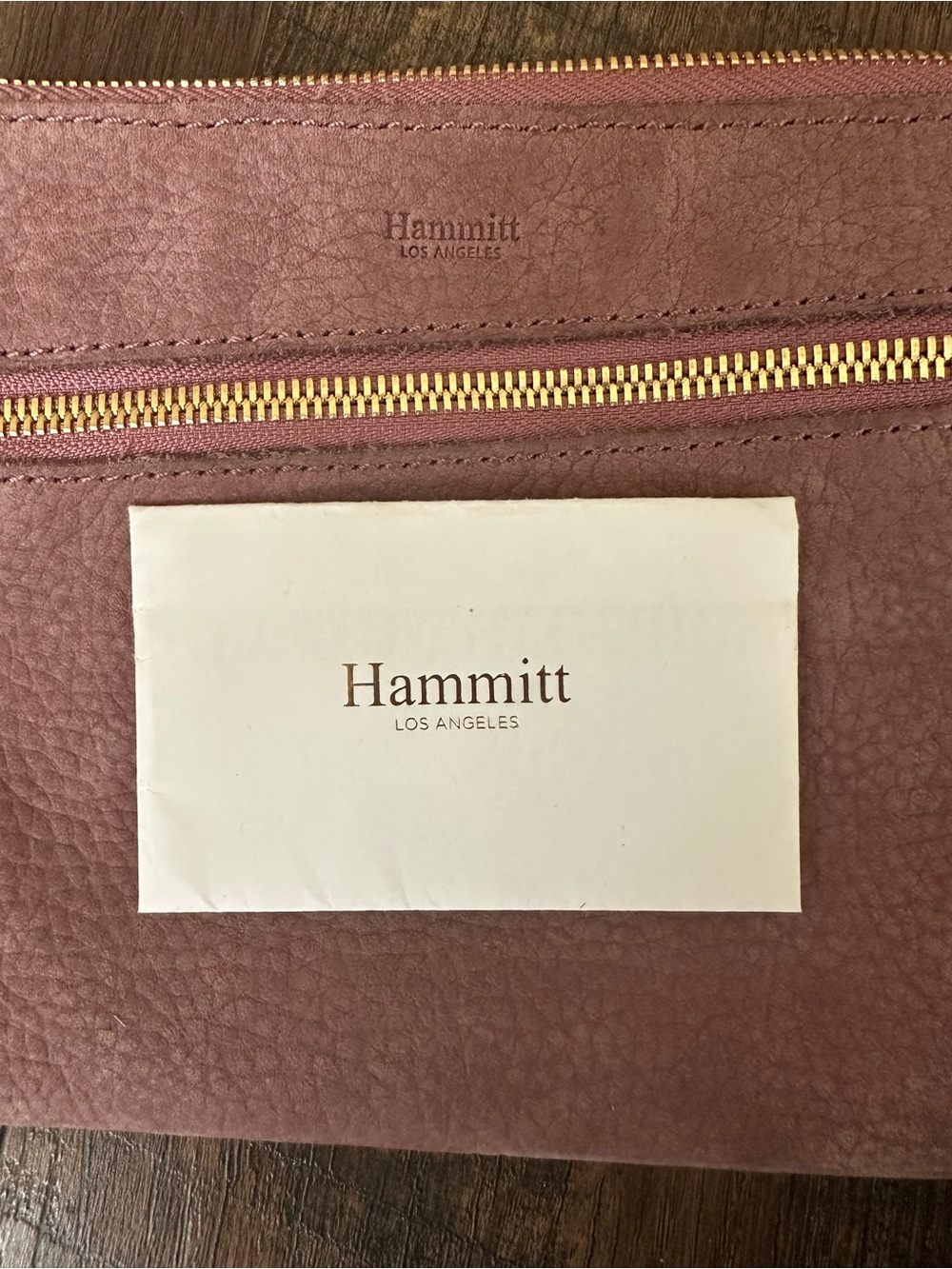 Hammitt Nash Rose Natural Leather Wristlet with Crossbody Strap - Picture 9 of 10